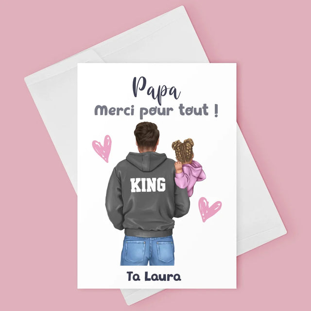 La Création Du Personnage: Papa Avec Enfant - Carte De Vœux
