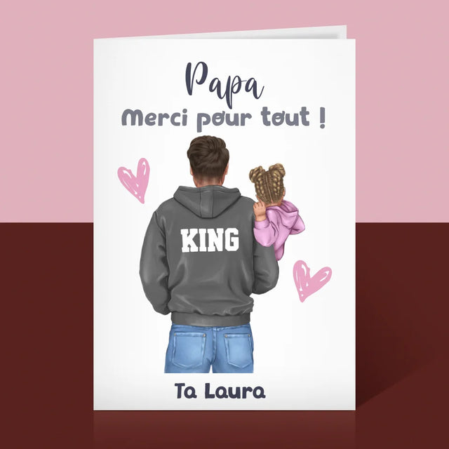 La Création Du Personnage: Papa Avec Enfant - Carte De Vœux