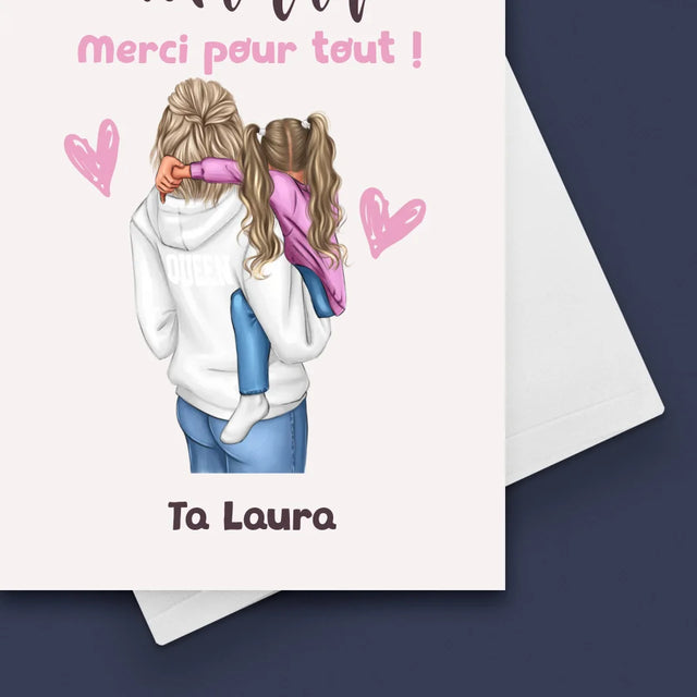 La Création Du Personnage: Mère Avec Enfant - Carte De Vœux