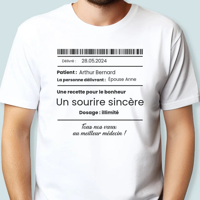 Le Prénom Et Un Texte: Une Recette Pour Le Bonheur - T-Shirt Pour Hommes