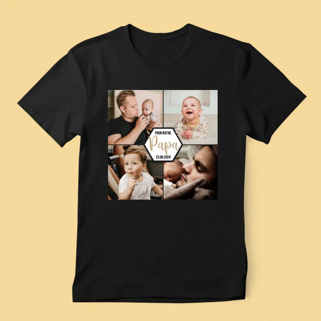 Le Collage Photo: Pour Notre Papa - T-Shirt Pour Hommes