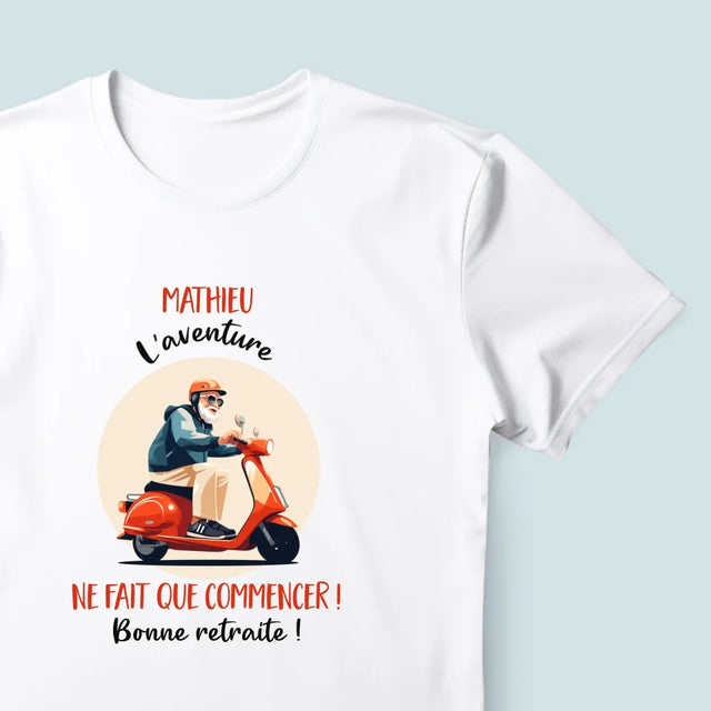 Le Prénom Et Un Texte: L'Aventure Ne Fait Que Commencer - T-Shirt Pour Hommes
