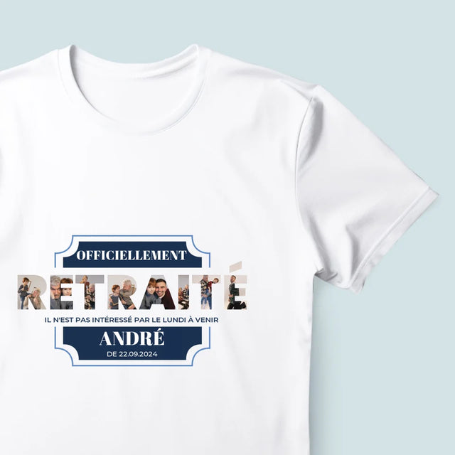 Collage Photo De Lettre: Officiellement Retraité - T-Shirt Pour Hommes
