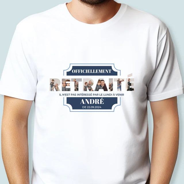Collage Photo De Lettre: Officiellement Retraité - T-Shirt Pour Hommes