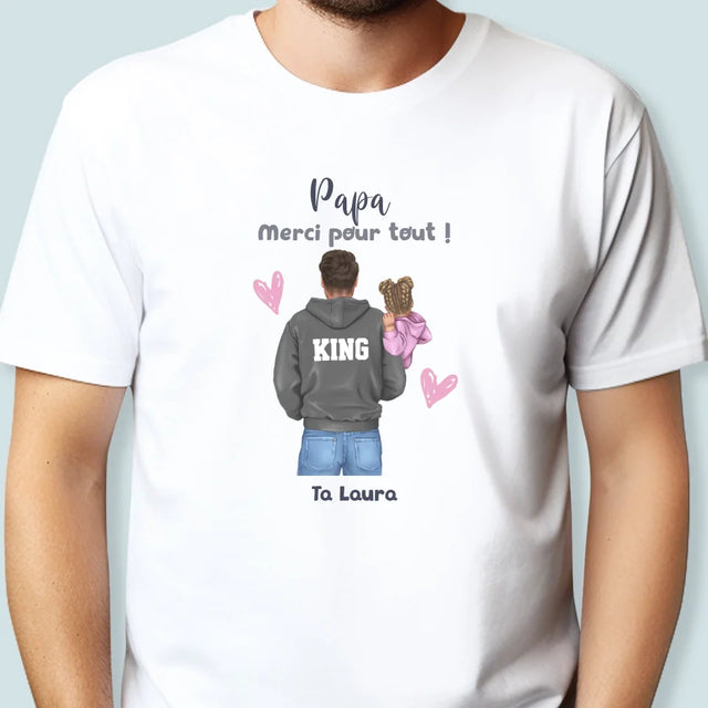 La Création Du Personnage: Papa Avec Enfant - T-Shirt Pour Hommes