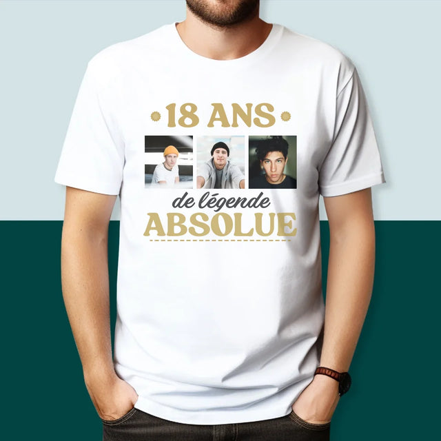 Le Collage Photo: 18 Ans De Légende Absolue - T-Shirt Pour Hommes