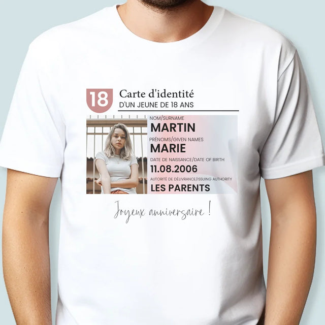 La Photo Et Un Texte: Carte D'Identité - T-Shirt Pour Hommes