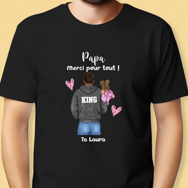 La Création Du Personnage: Papa Avec Enfant - T-Shirt Pour Hommes