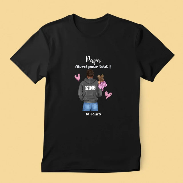 La Création Du Personnage: Papa Avec Enfant - T-Shirt Pour Hommes