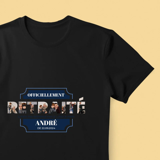 Collage Photo De Lettre: Officiellement Retraité - T-Shirt Pour Hommes