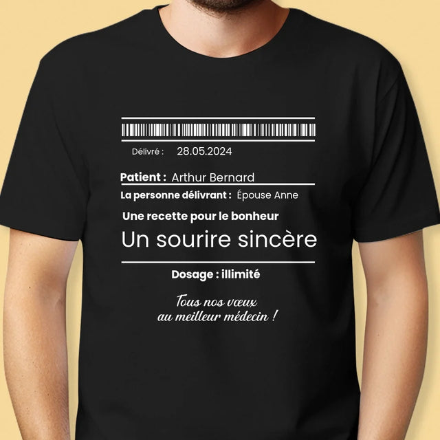 Le Prénom Et Un Texte: Une Recette Pour Le Bonheur - T-Shirt Pour Hommes
