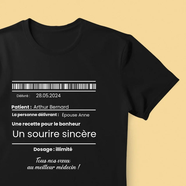 Le Prénom Et Un Texte: Une Recette Pour Le Bonheur - T-Shirt Pour Hommes