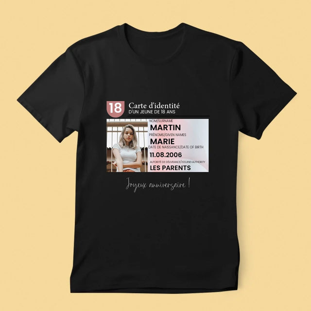 La Photo Et Un Texte: Carte D'Identité - T-Shirt Pour Hommes