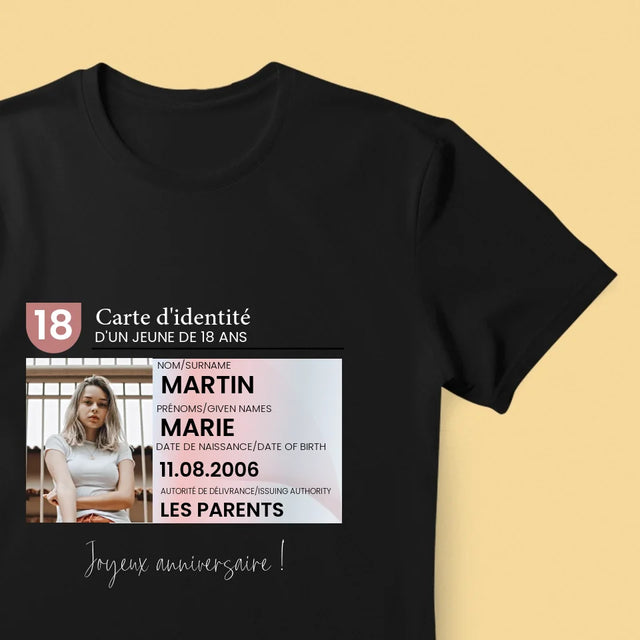 La Photo Et Un Texte: Carte D'Identité - T-Shirt Pour Hommes