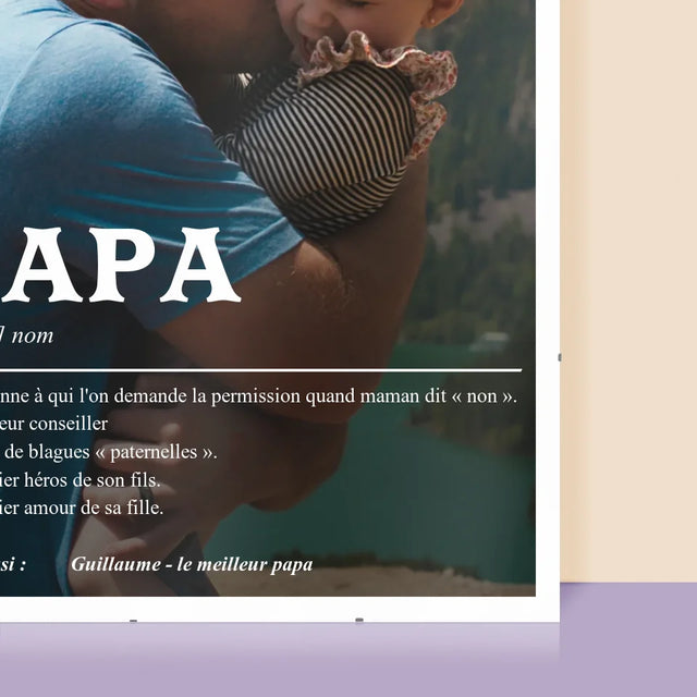 La Photo Et Un Texte: Papa La Définition - Affiche