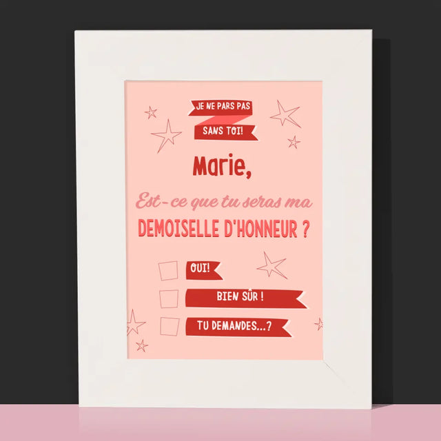 Le Prénom Et Un Texte: Je Ne Pars Pas Sans Toi - Cadre Photo