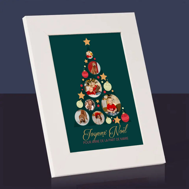 Le Collage Photo: Sapin, Boules - Cadre Photo