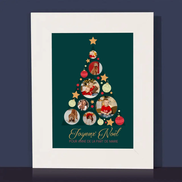 Le Collage Photo: Sapin, Boules - Cadre Photo
