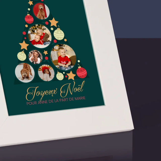 Le Collage Photo: Sapin, Boules - Cadre Photo