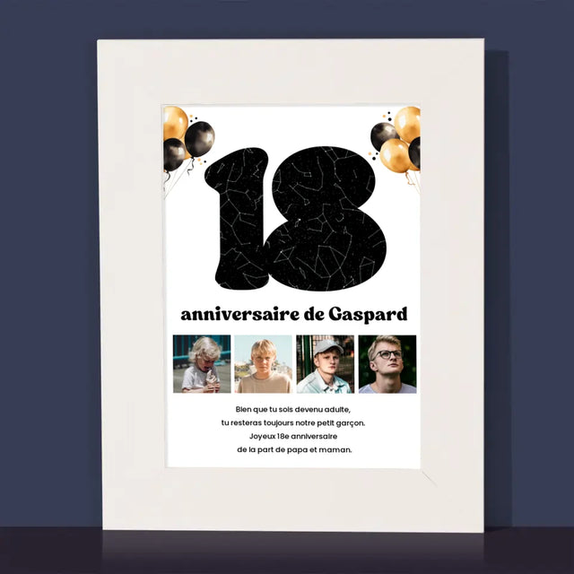 La Carte Des Étoiles: 18E Anniversaire, Étoiles, Avec Dédicace - Cadre Photo