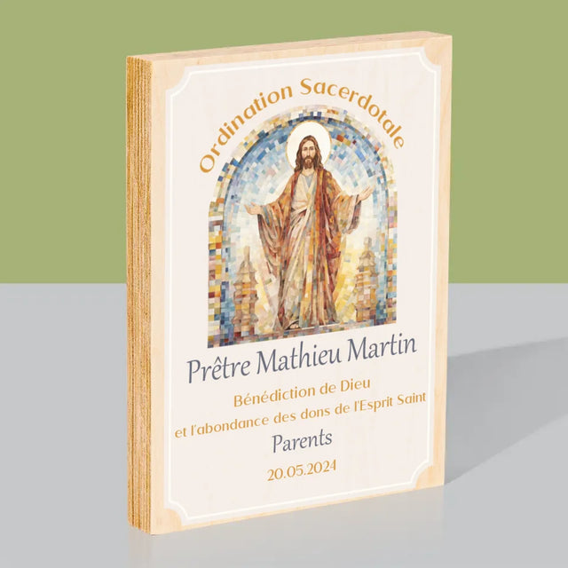 Le Prénom Et Un Texte: Ordination Sacerdotale - Impression Sur Bois