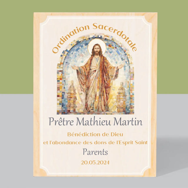 Le Prénom Et Un Texte: Ordination Sacerdotale - Impression Sur Bois