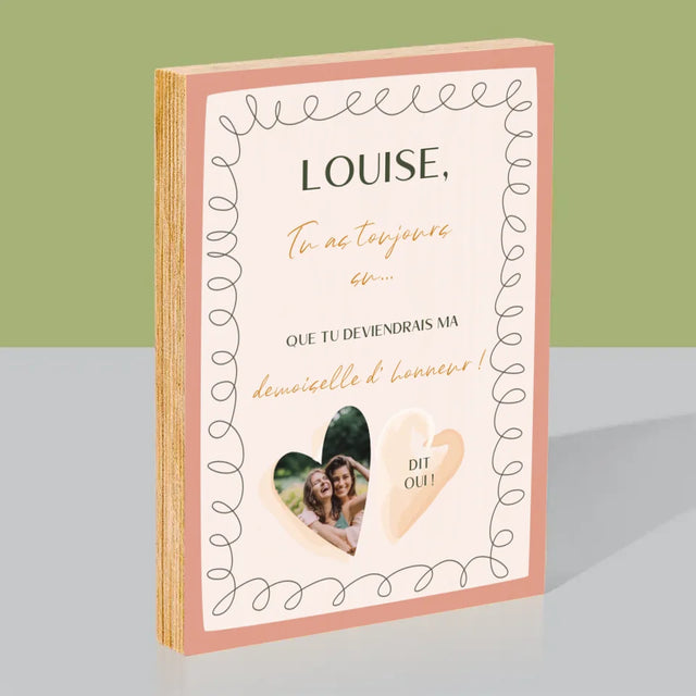 La Photo Et Un Texte: Tu As Toujours Su - Impression Sur Bois