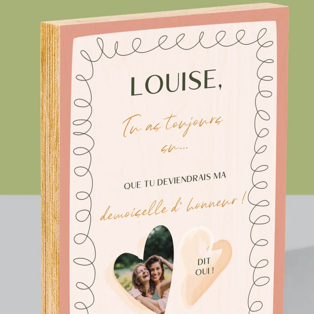 La Photo Et Un Texte: Tu As Toujours Su - Impression Sur Bois