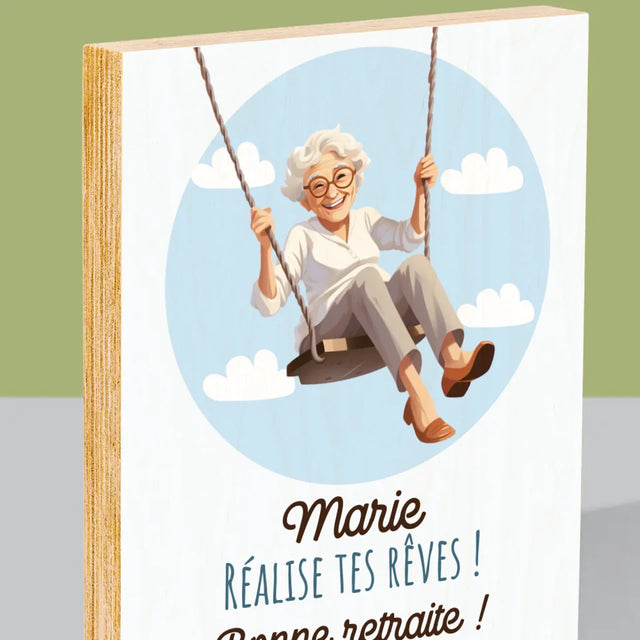 Le Prénom Et Un Texte: Réalise Tes Rêves - Impression Sur Bois