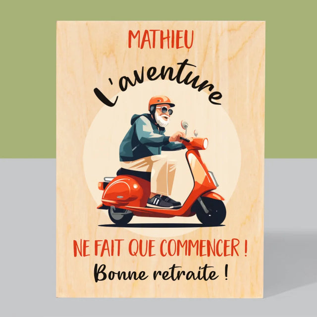 Le Prénom Et Un Texte: L'Aventure Ne Fait Que Commencer - Impression Sur Bois