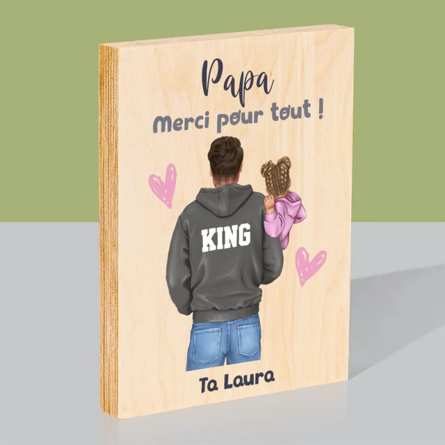 La Création Du Personnage: Papa Avec Enfant - Impression Sur Bois