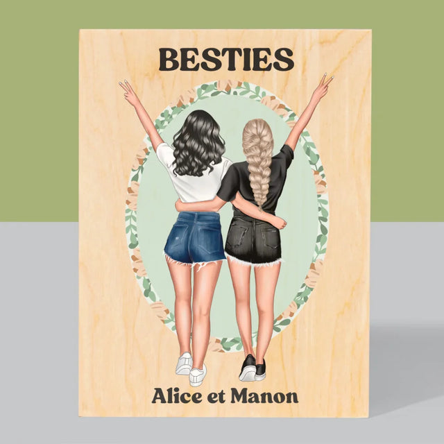 La Création Du Personnage: Best Friends - Impression Sur Bois