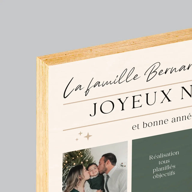 Le Collage Photo: Joyeux Noël, Souhaits - Impression Sur Bois