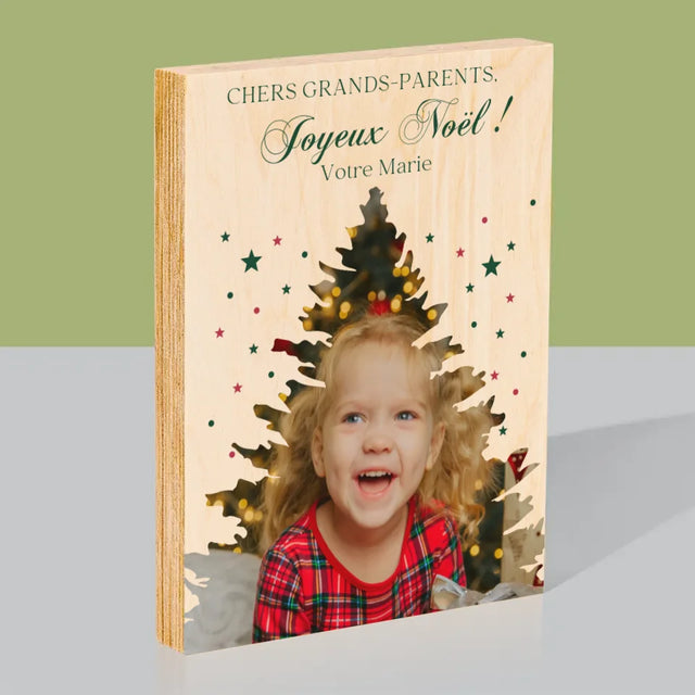 Forme Des Photos: Sapin, Noël - Impression Sur Bois