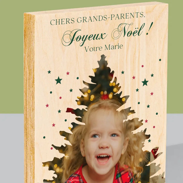 Forme Des Photos: Sapin, Noël - Impression Sur Bois