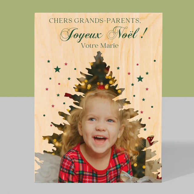 Forme Des Photos: Sapin, Noël - Impression Sur Bois