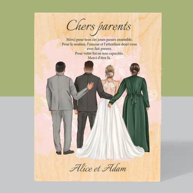 La Création Du Personnage: Chers Parents, Merci - Impression Sur Bois