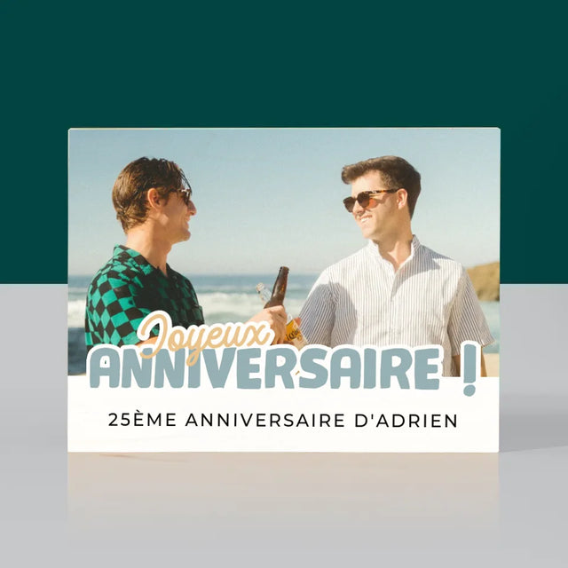 La Photo Et Un Texte: 25E Anniversaire Joyeux Anniversaire - Impression Sur Bois