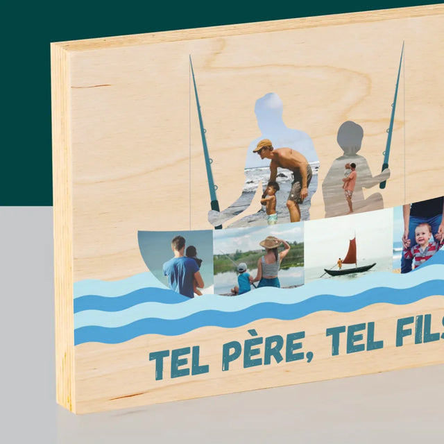 Forme Des Photos: Tel Père, Tel Fils - Impression Sur Bois