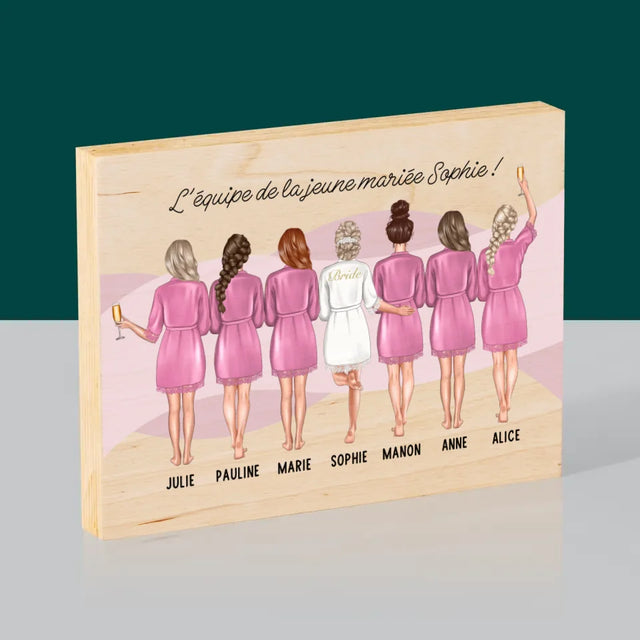 La Création Du Personnage: L'Équipe De La Jeune Mariée - Impression Sur Bois