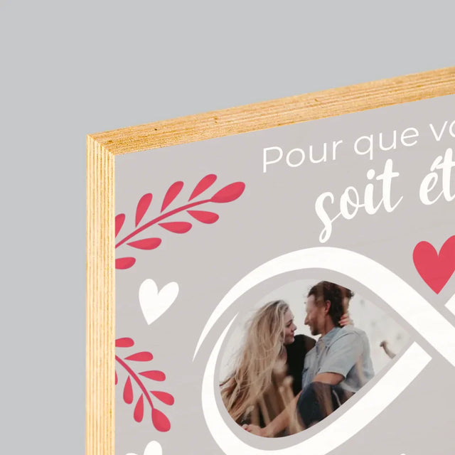 Le Collage Photo: Pour Que Votre Amour Soit Éternel - Impression Sur Bois