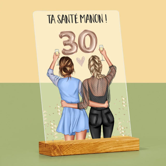 La Création Du Personnage: Ta Santé 30 - Impression Sur Verre Acrylique