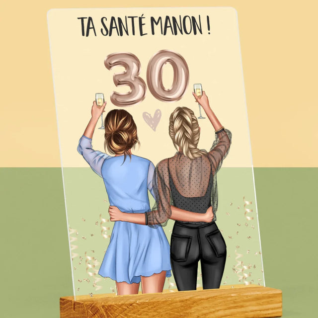 La Création Du Personnage: Ta Santé 30 - Impression Sur Verre Acrylique