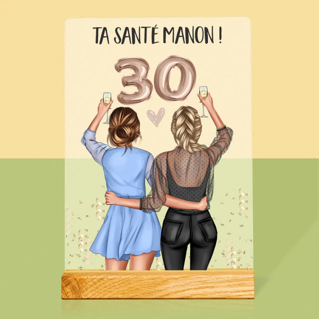 La Création Du Personnage: Ta Santé 30 - Impression Sur Verre Acrylique