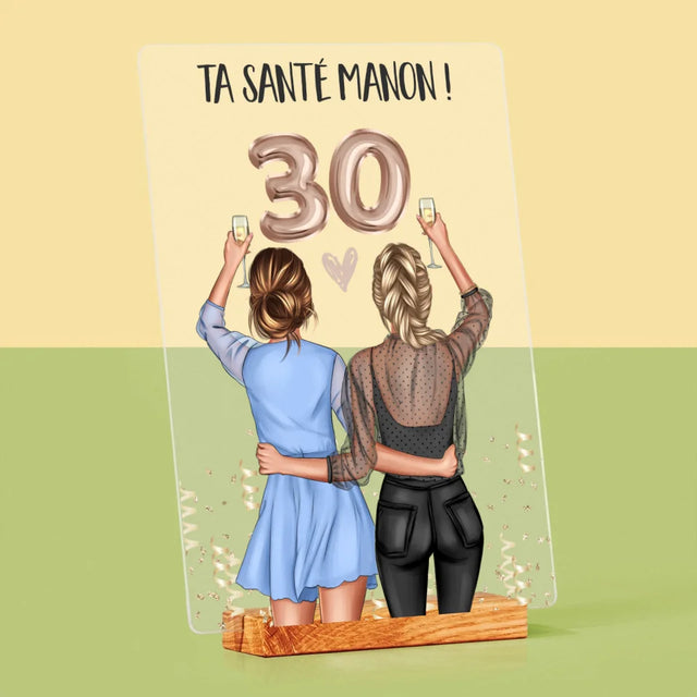 La Création Du Personnage: Ta Santé 30 - Impression Sur Verre Acrylique