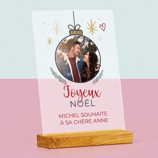 La Photo Et Un Texte: Joyeux Noël, Boule - Impression Sur Verre Acrylique