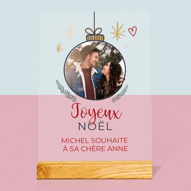 La Photo Et Un Texte: Joyeux Noël, Boule - Impression Sur Verre Acrylique