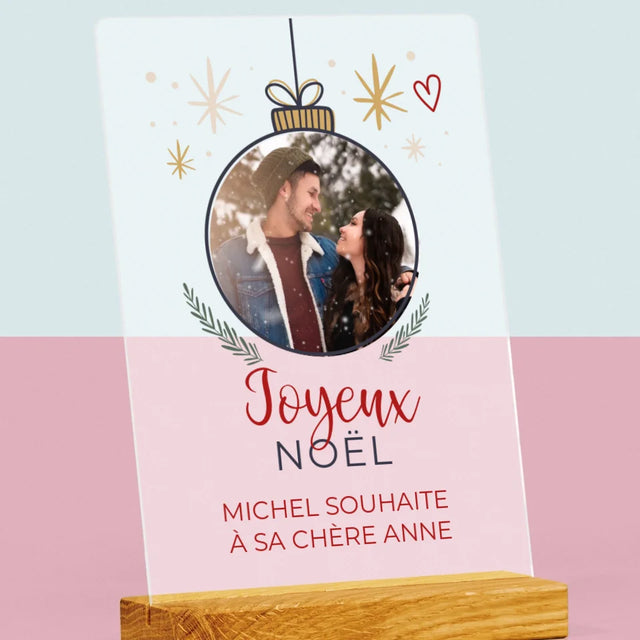 La Photo Et Un Texte: Joyeux Noël, Boule - Impression Sur Verre Acrylique