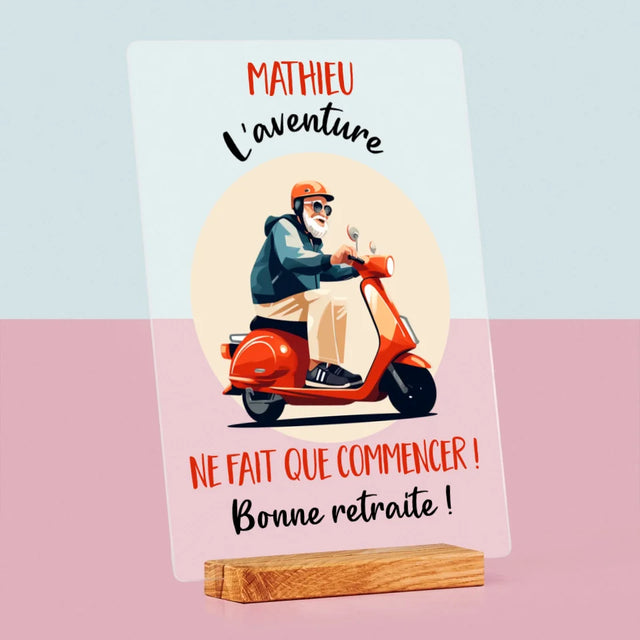 Le Prénom Et Un Texte: L'Aventure Ne Fait Que Commencer - Impression Sur Verre Acrylique