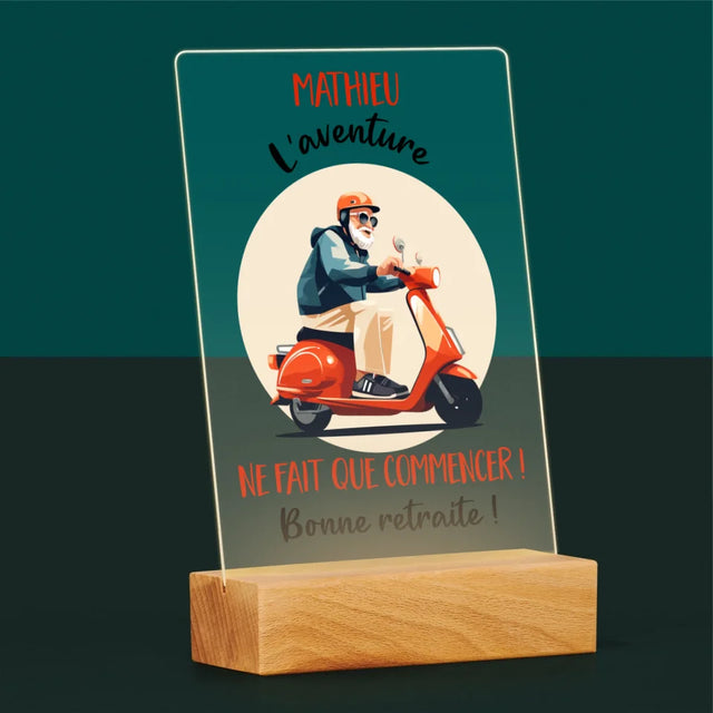 Le Prénom Et Un Texte: L'Aventure Ne Fait Que Commencer - Impression Sur Verre Acrylique